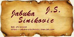 Jabuka Šiniković vizit kartica